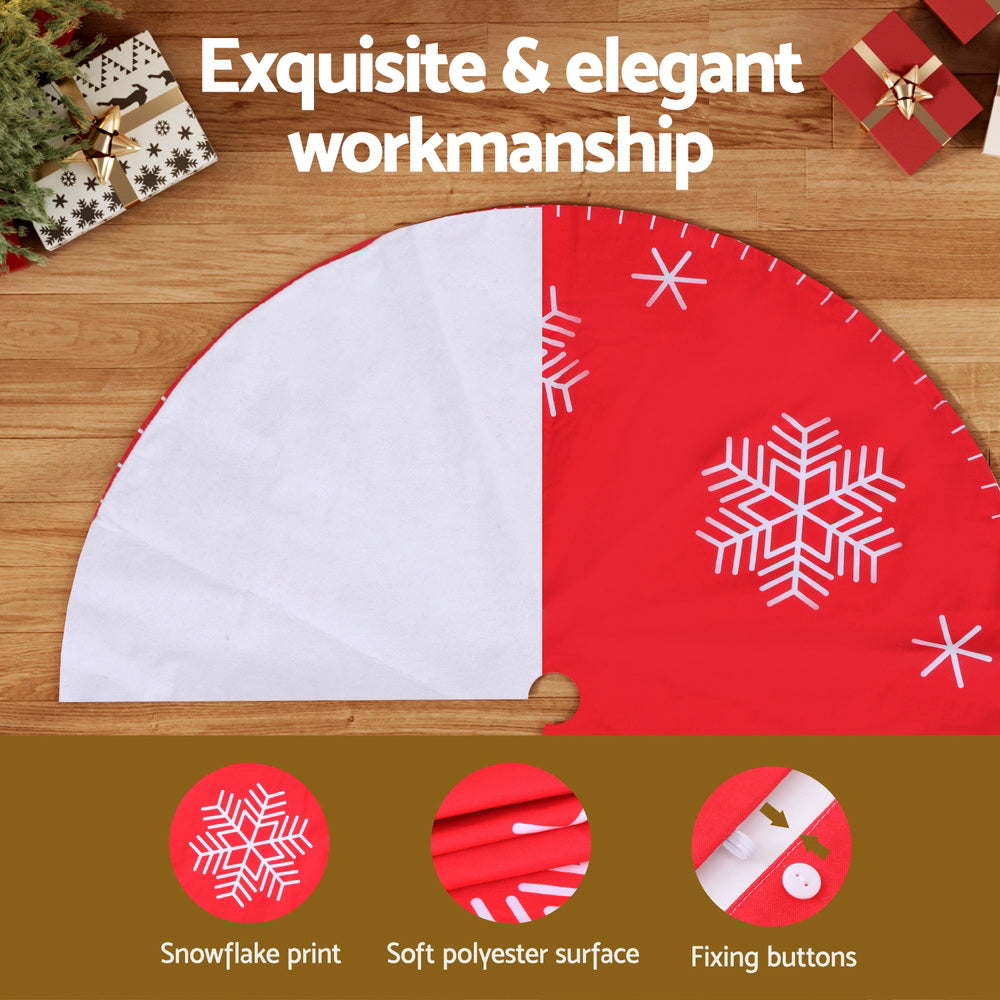 Christmas Tree Skirt 120cm Snowflake Ornaments Party Decorations