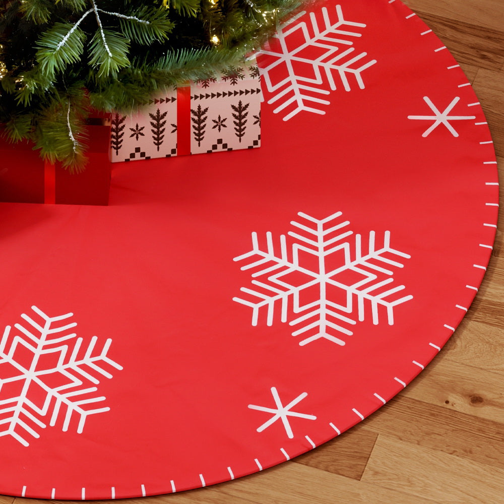 Christmas Tree Skirt 120cm Snowflake Ornaments Party Decorations