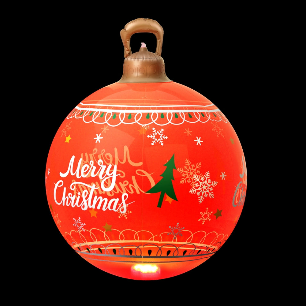 Merry Giant Bauble Ball Christmas Inflatable LED Illuminated Xmas Decoration Red - 60cm