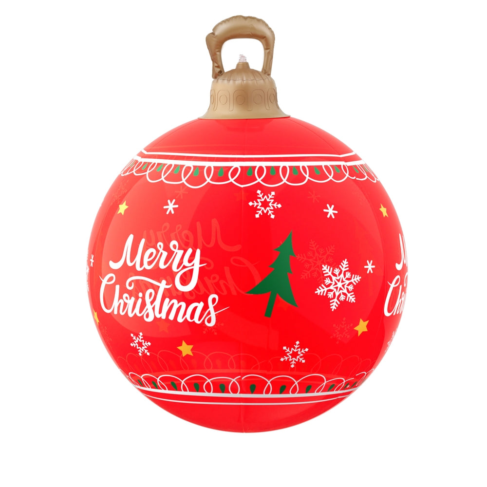 Merry Giant Bauble Ball Christmas Inflatable LED Illuminated Xmas Decoration Red - 60cm