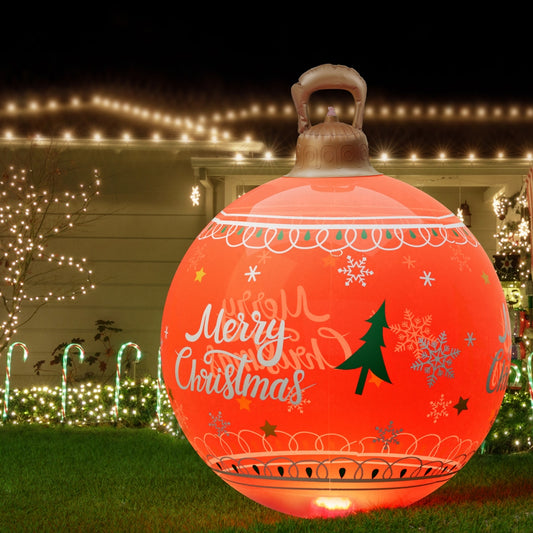 Merry Giant Bauble Ball Christmas Inflatable LED Illuminated Xmas Decoration Red - 60cm