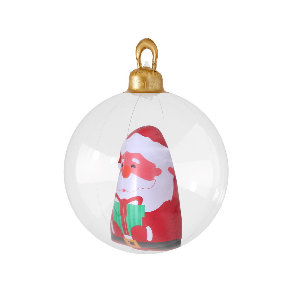 Santa Giant Bauble Ball Christmas Inflatable Outdoor Xmas Decoration Clear - 60cm