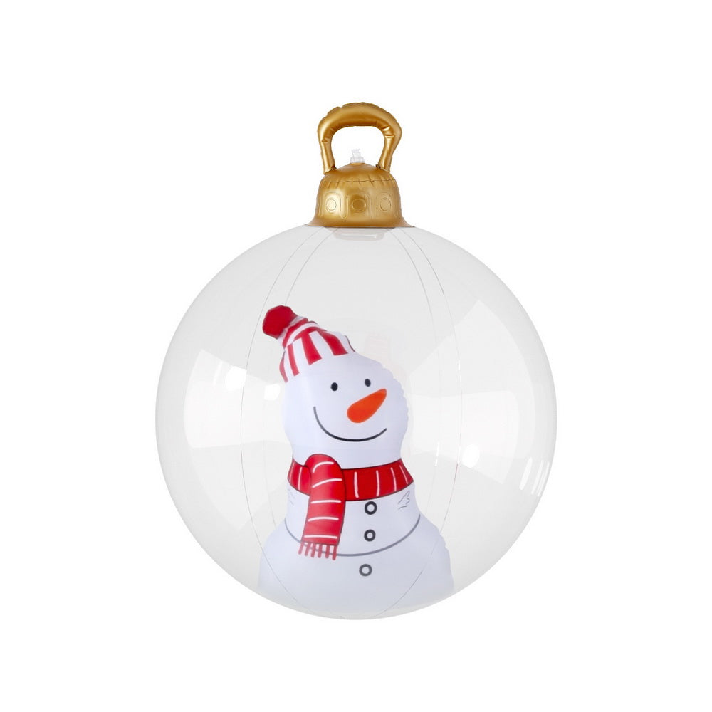 Snowman Giant Bauble Ball Christmas Inflatable Outdoor Xmas Decoration Clear - 60cm