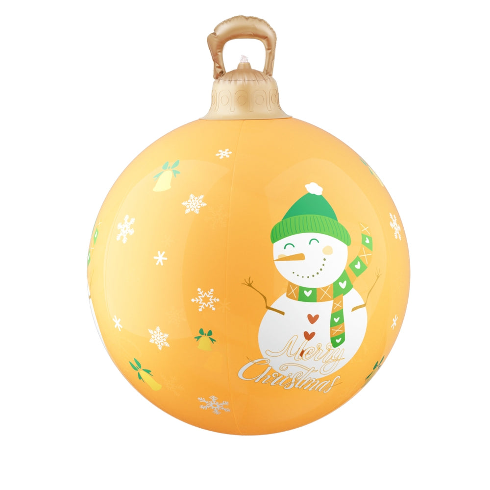 Snowman Giant Bauble Ball Christmas Inflatable LED Illuminated Snowman Xmas Decor Gold - 60cm