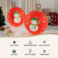 Snowman Giant Bauble Ball Christmas Inflatable Illuminated LED Snowman Xmas Decor Red - 60cm