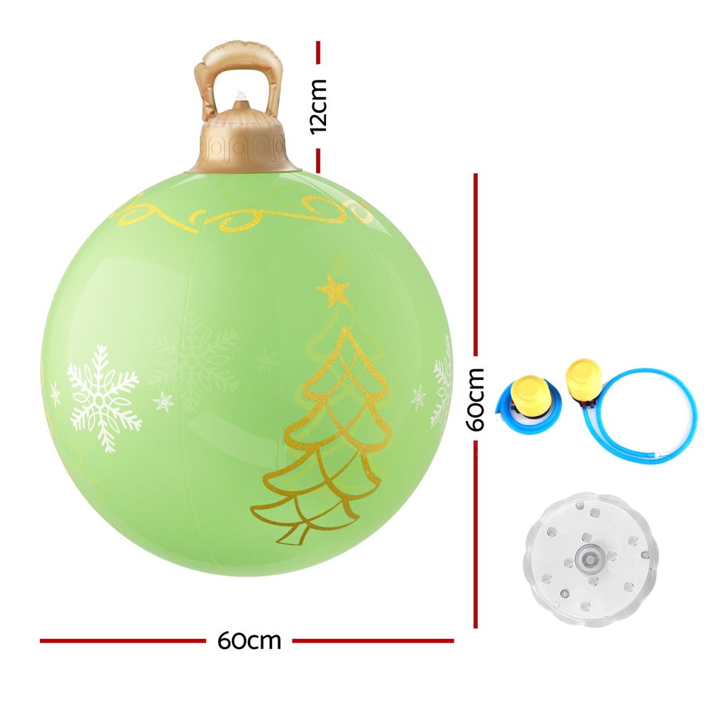 Tree Giant Bauble Ball Christmas Inflatable LED Illuminated Xmas Decoration Green - 60cm