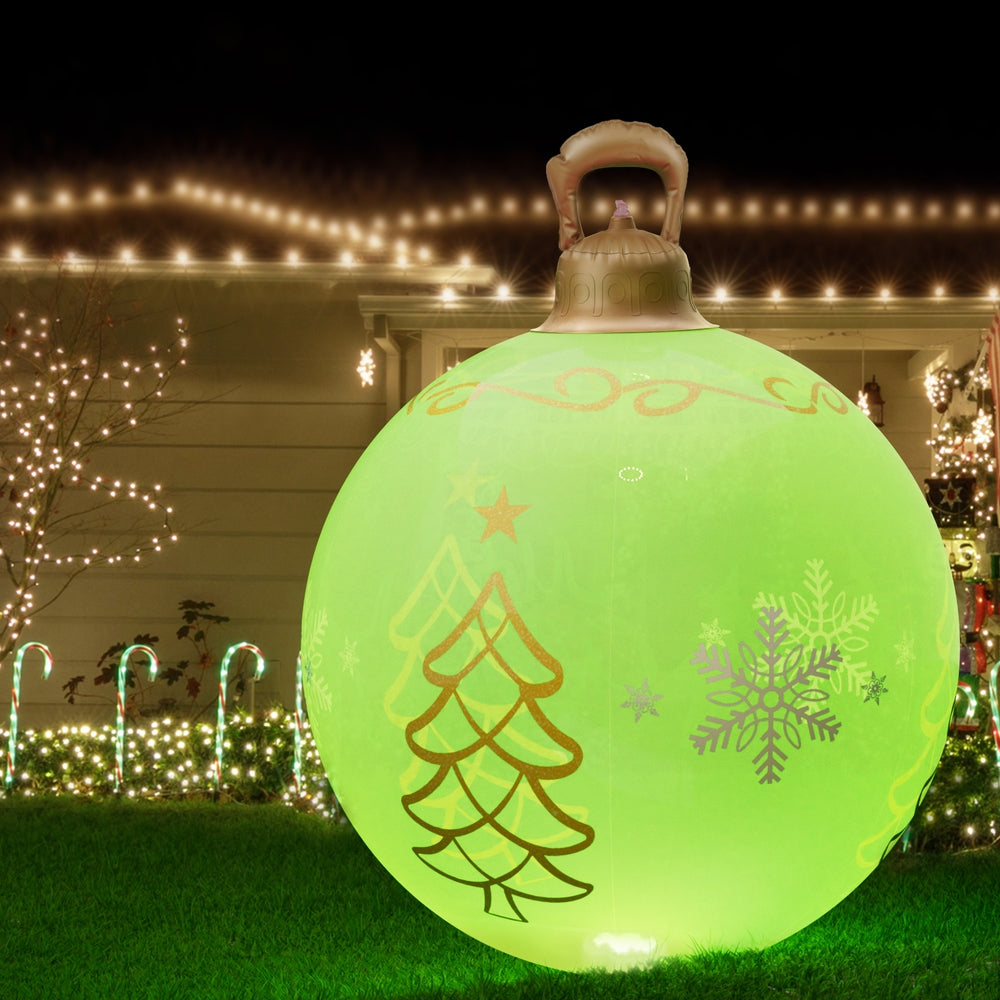 Tree Giant Bauble Ball Christmas Inflatable LED Illuminated Xmas Decoration Green - 60cm