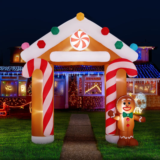 Archway Ginger Christmas Inflatable Illuminated Xmas Decorations - 2.8M