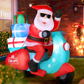 Santa Motorbike Christmas Inflatable LED Illuminated Xmas Decorations - 1.8M