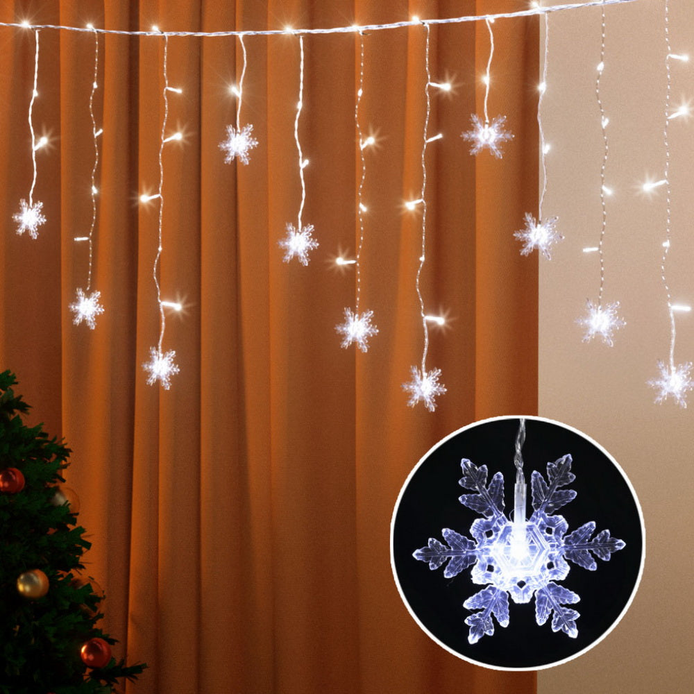 6M Christmas Icicle Lights String Light 160 LED Solar Powered - Cold White