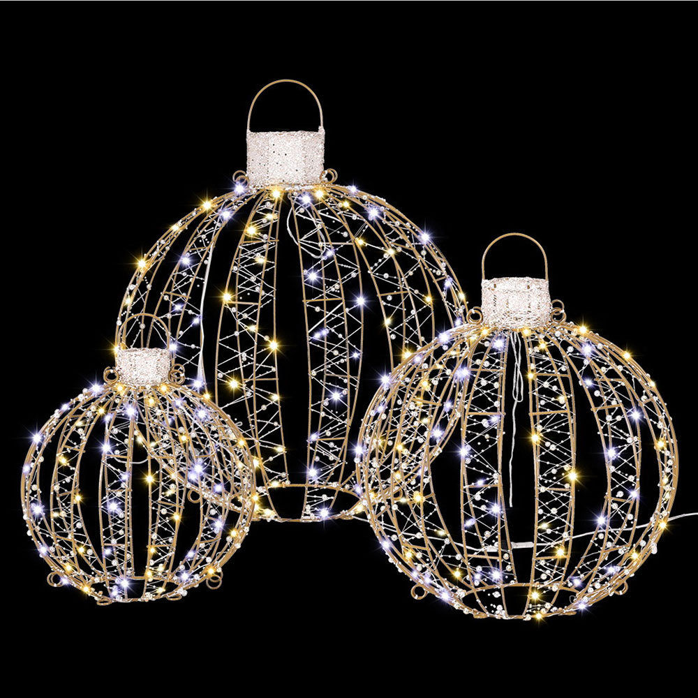 Christmas Lights 360 LED Fairy Light 3pcs Ball Decorations Set