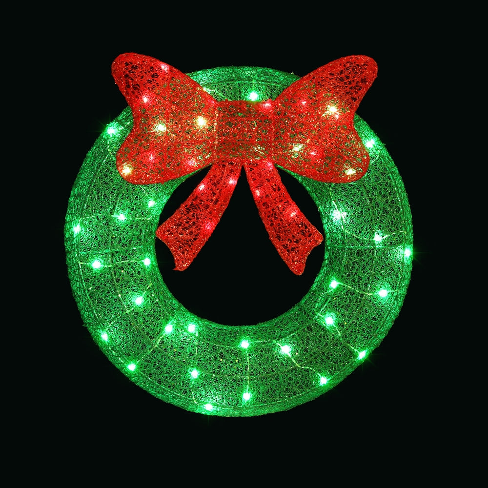 60cm Christmas Wreath Motif 50 LED Solar Xmas Decorations