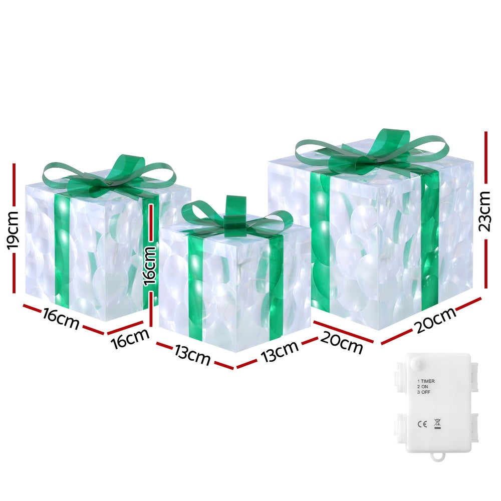 Christmas Lights 70 LED Fairy Light 3 Pieces Gift Box Decorations Set