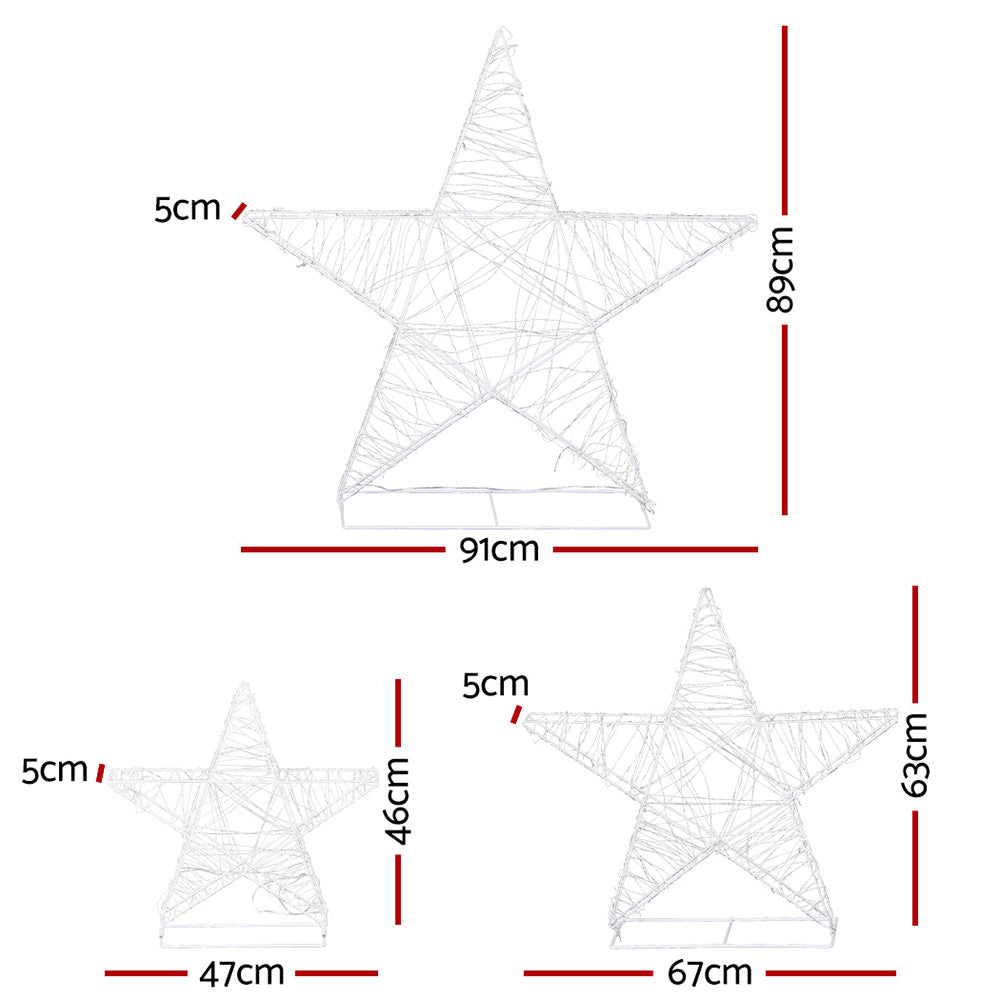 3-Pieces Christmas Lights 900 LED Fairy Light Star Decorations