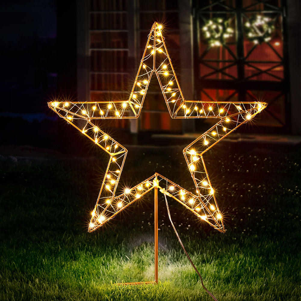 100 LED Christmas Lights Fairy Light Ground Star Garden Decoration