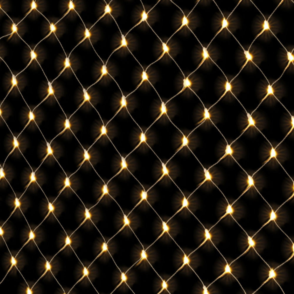 3mx2m 504 LED Christmas Lights Solar Net String Light Decorations - Warm