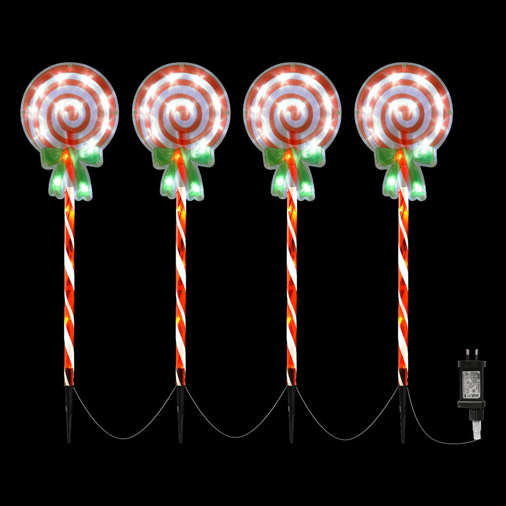 Set of 4 Christmas Lights Path Ground Light Garden Decorations 68 LED