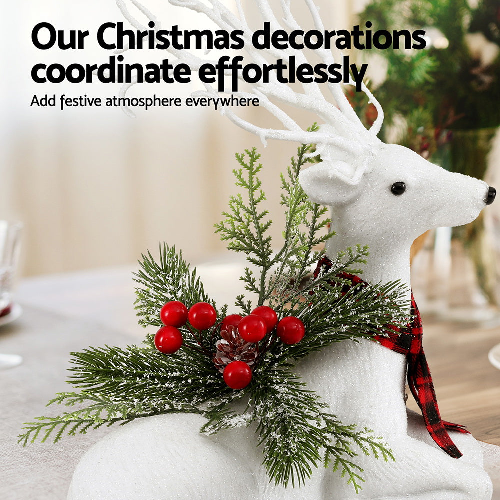 Christmas Reindeer 32cm Glitter Deer Ornaments Party Decorations