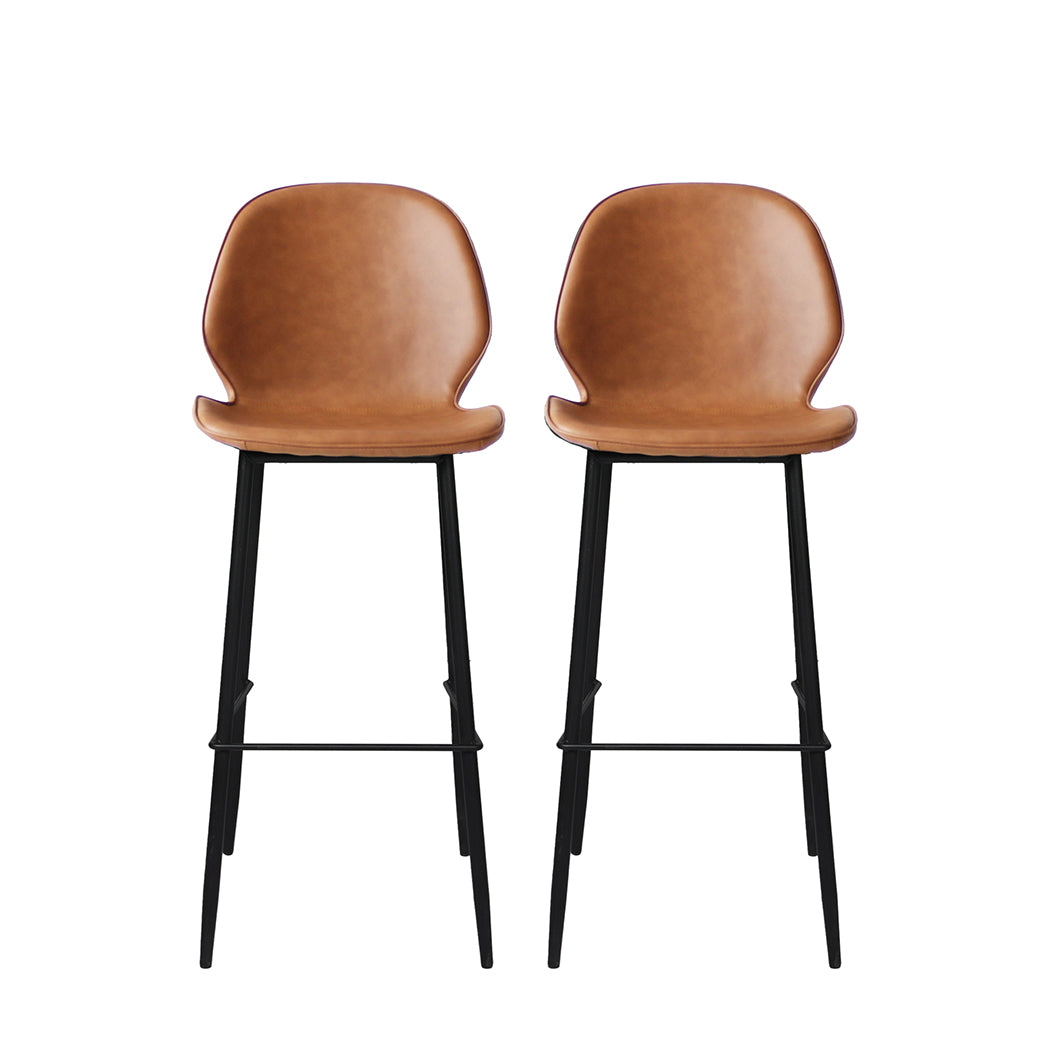 Set of 2 Zurich Bar Stool Barstools Counter - Brown