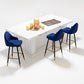 Set of 2 Dublin Bar Stools Stool Kitchen Chairs Swivel Velvet Barstools Vintage - Blue