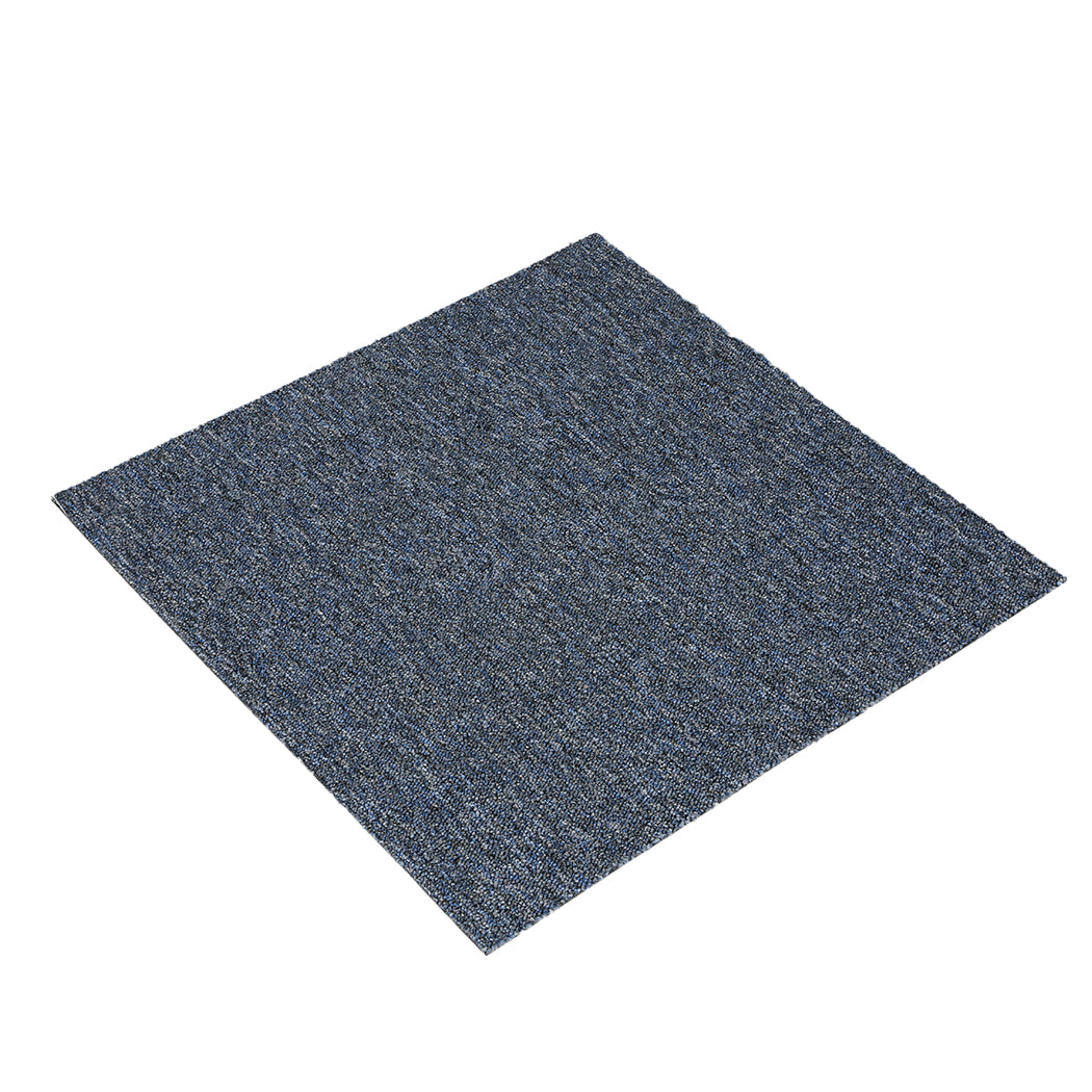 Roxine Set of 20 50x50 Carpet Tiles Box Heavy Commercial Retail Office Premium Flooring - Blue