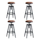 Set of 4 Trieste Rustic Industrial Bar Stool Kitchen Stool Barstool Swivel Dining Chair - Wood