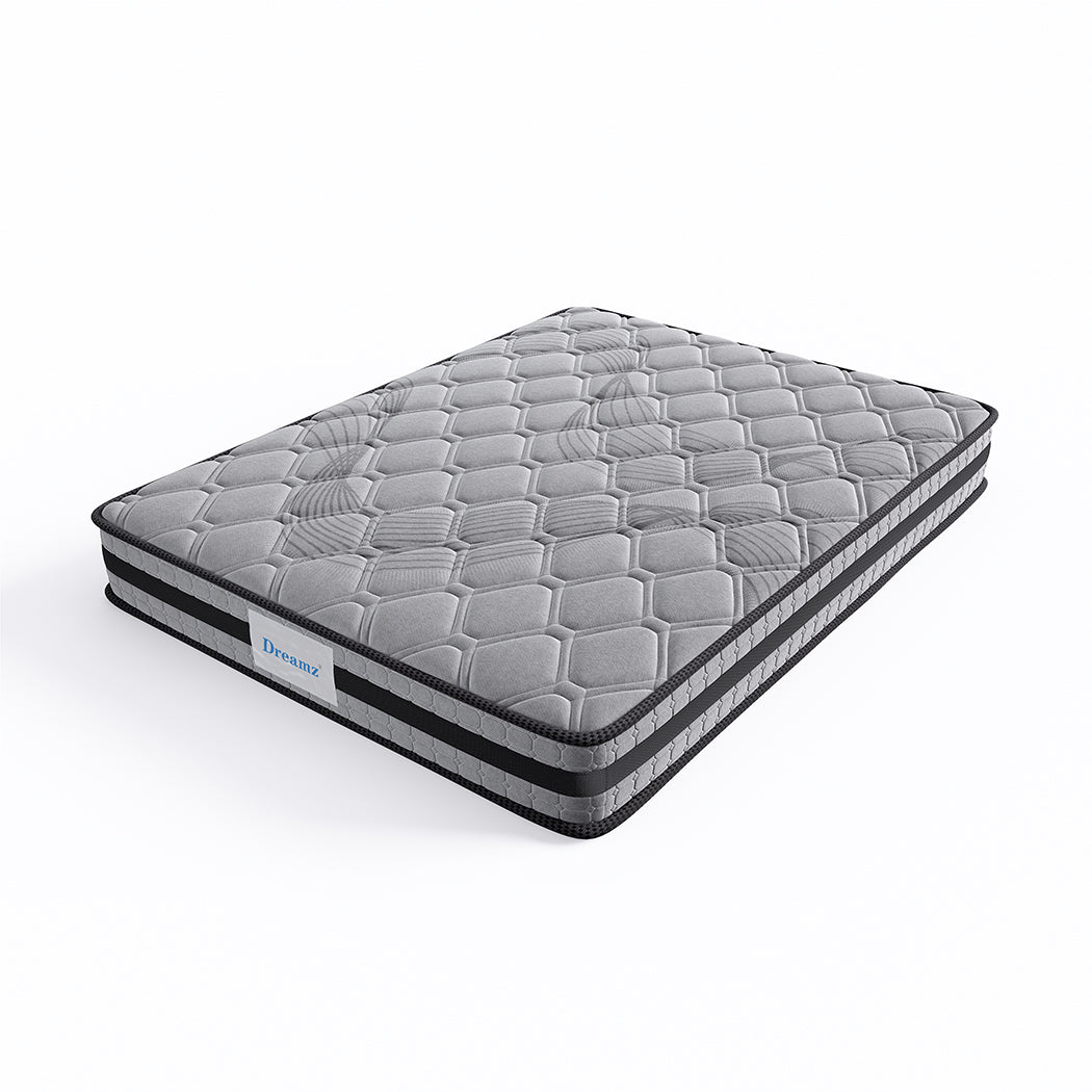 Charlotte 22cm Spring Foam Mattress Medium Firm Dark Grey - Single