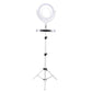 LED Ring Light with Tripod Stand Phone Holder Dimmable Studio Lamp Makeup Mirror White