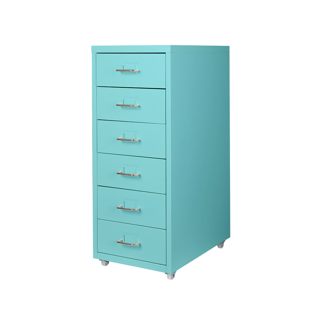 Levede 6 Drawer Office Cabinet Drawers Turquoise