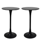 Set of 2 Round Bar Table Pub Tables - Black