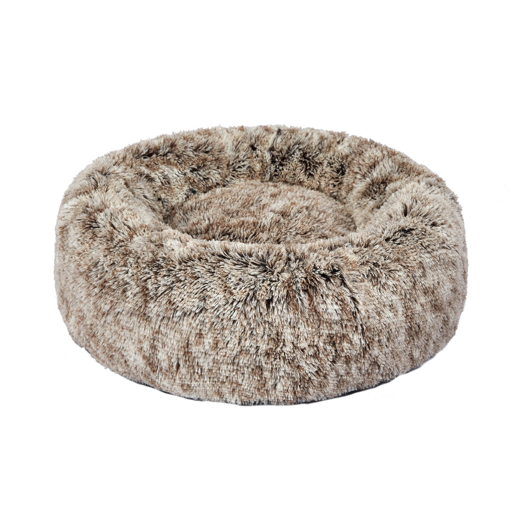 MEDIUM Dog Beds Pet Donut Nest Calming - Brown