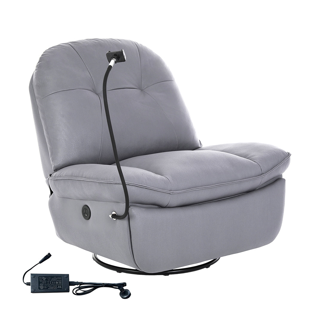 Clio Electric Chair Recliner Swivel - Grey