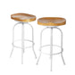 90cm Avignon Industrial Bar Stools Kitchen Stool Wooden Barstools Swivel Chair - White