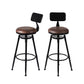 Set of 4 Chambery Industrial Bar Stools Kitchen Stool PU Leather Barstools Chairs - Black & Brown