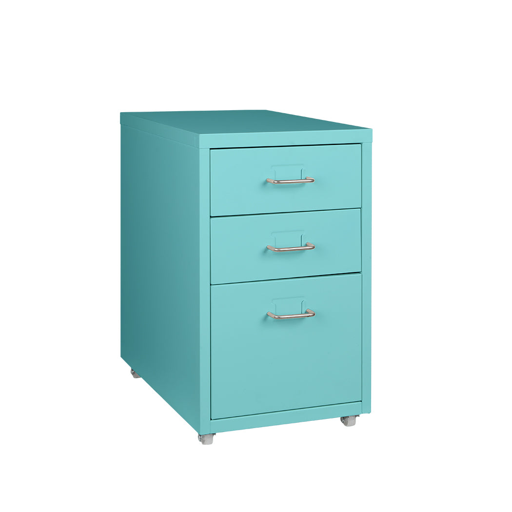 Levede 3 Drawer Office Drawers Cabinet Turquoise