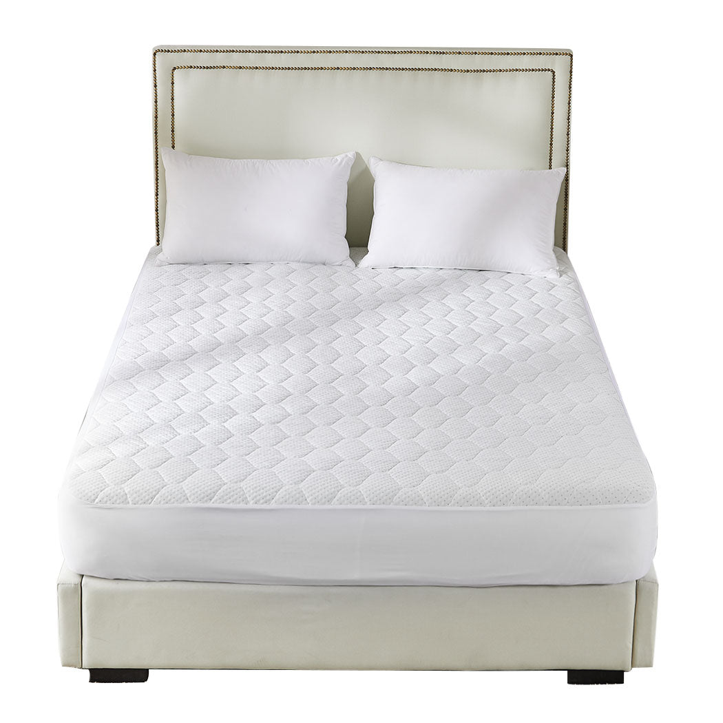 DOUBLE Mattress Protector Bamboo - White