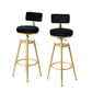 87cm Odesa Bar Stools Kitchen Stool Chair Swivel Barstools Velvet Padded Seat - Black