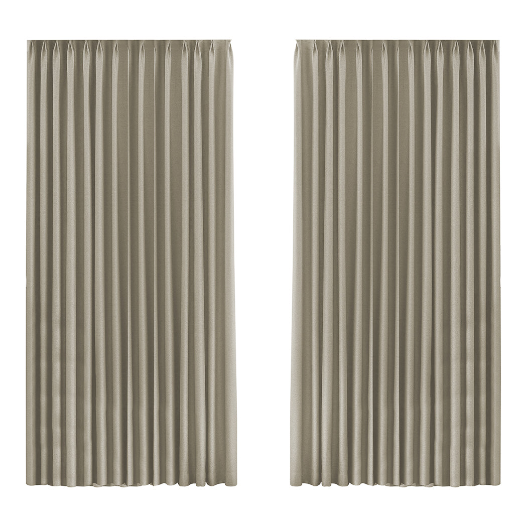 Set of 2 240x250 Blockout Curtains Chenille - Coffee