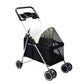 Pet Stroller Dog Cat Pram Foldable Carrier Travel 4 Wheels Pushchair Black Large