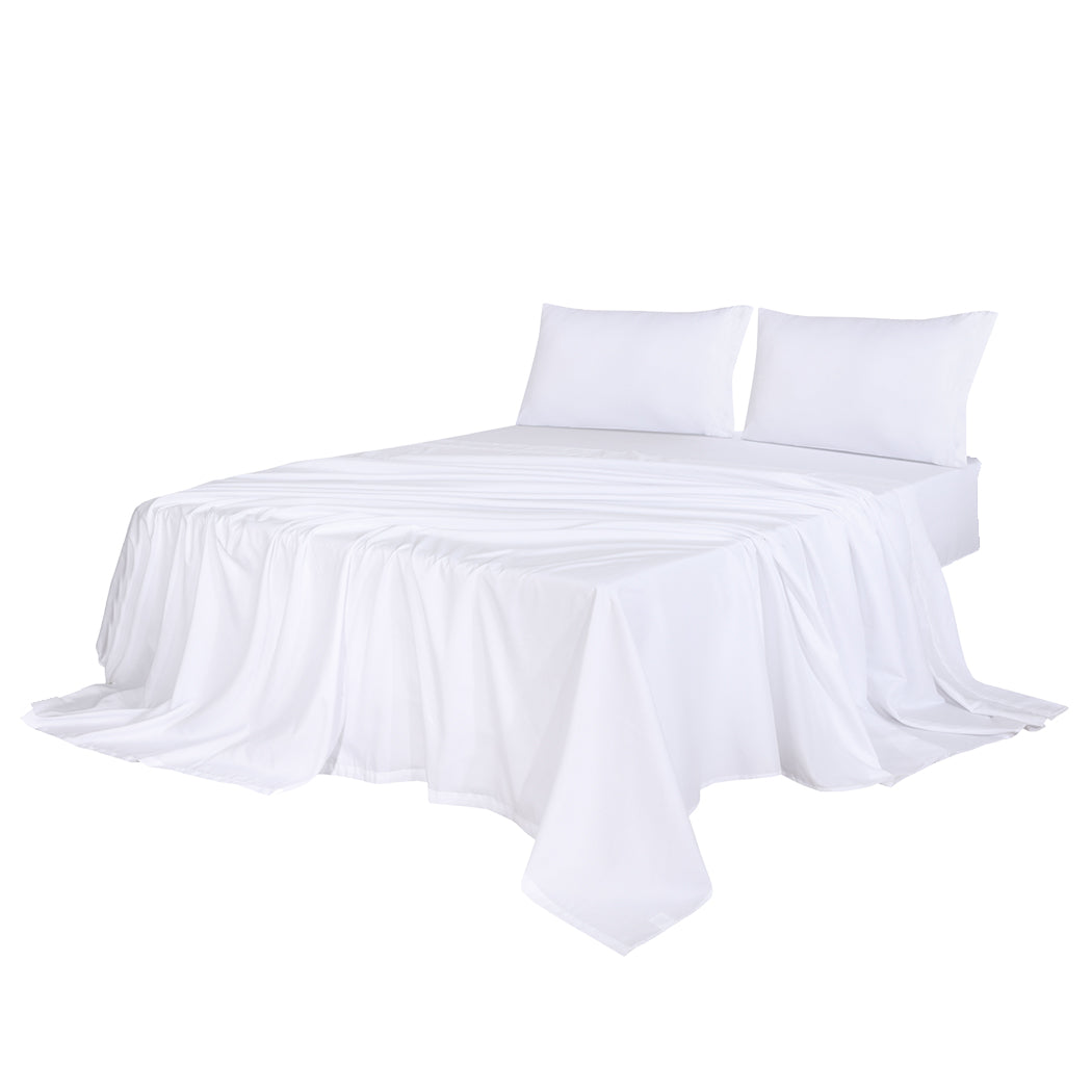 Queen Dreamz 4pcs Size 100% Bamboo Bed Sheet Set White