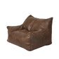 Bean Bag Chair Square Cover PU Indoor Home Game Lounger Seat Lazy Sofa Large - Dark Brown