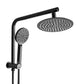 High Pressure Shower Head Set Rain Round - Black