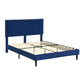 Velsen Bed Frame Base Platform Wooden Velvet with Headboard Blue - Double