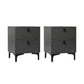 Lethbridge Wooden Steel Frame Bedside Tables Side Table Bedroom Nightstand Storage Cabinet with 2 Drawers - Grey