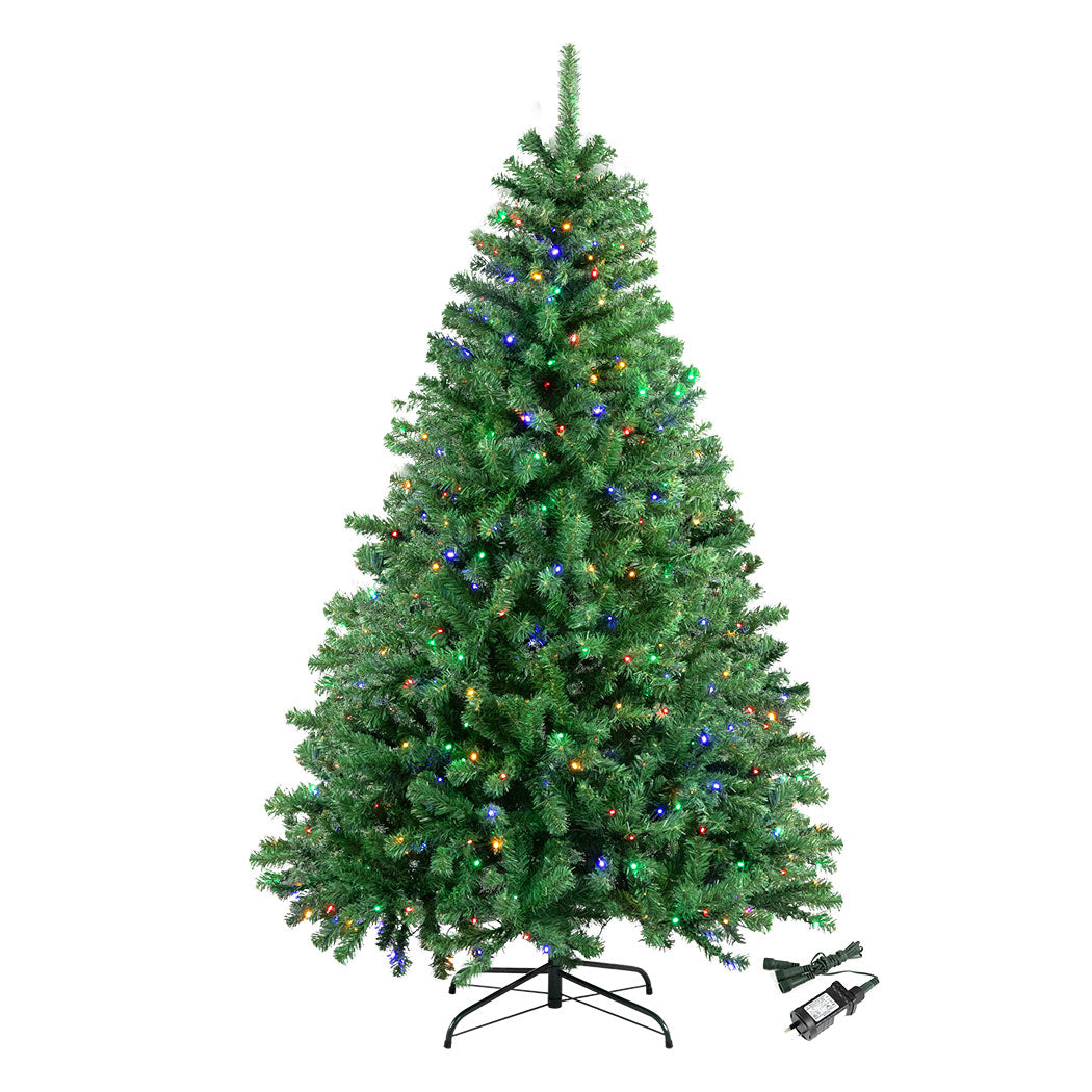 6ft 1.8m 900 Tips Christmas Tree Pre Lit 8 Mode Led Lights Xmas Bushy Decorations