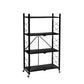 Collapsible Storage Shelf FoldableDisplay Rack Bookshelf Bookcase Wheel