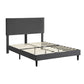 Velsen Bed Frame Base Platform Wooden Velvet with Headboard Grey - Queen