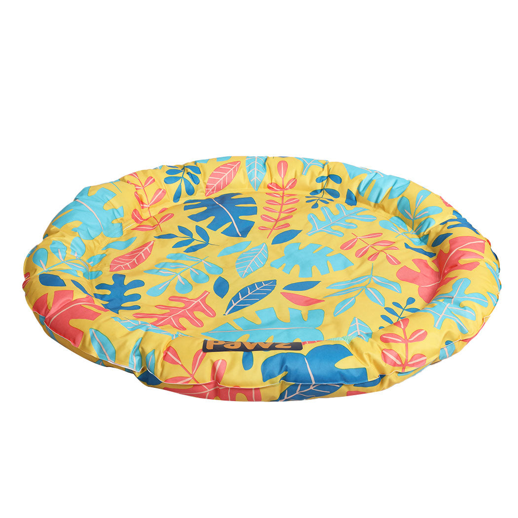 LARGE Dog Beds Pet Cool Gel Mat Bolster - Yellow