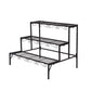 Levede Plant Stand 3 Tier Rectangle Metal Flower Pot Planter Corner Shelf Black