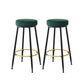 Set of 2 Amsterdam Upholstered Bar Stools Backless Velvet Kitchen Counter Chairs - Black Teal & Gold